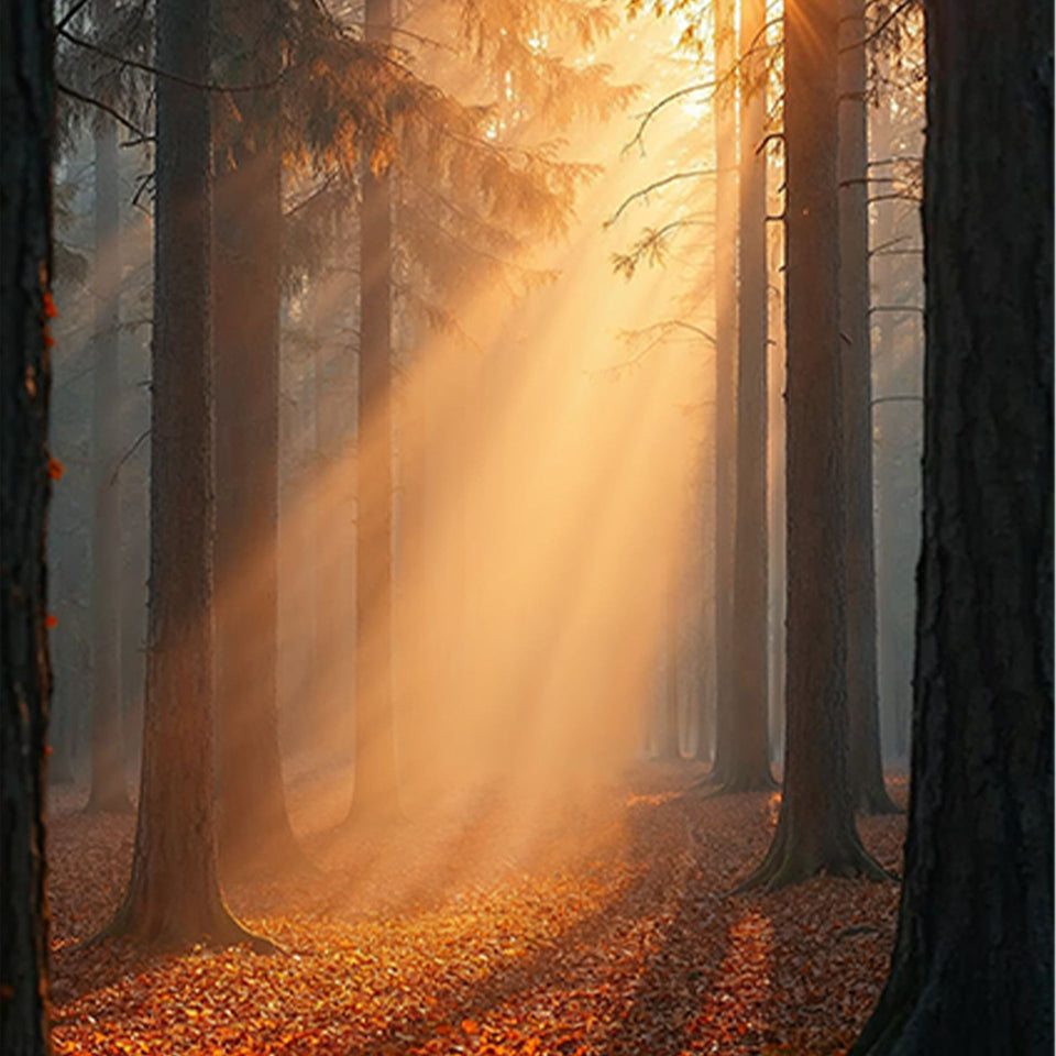 Akustikbild mit Motiv „Morgennebel im Wald“
