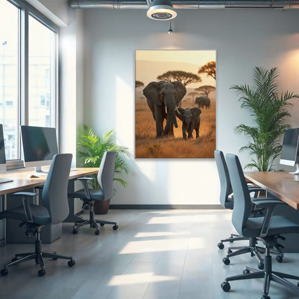 Akustikbild mit Motiv „Savannen-Elefanten“