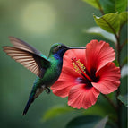 Akustikbild mit Motiv „Schwebender Kolibri“