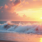 Akustikbild mit Motiv „Sonne-Strand und Wellen“