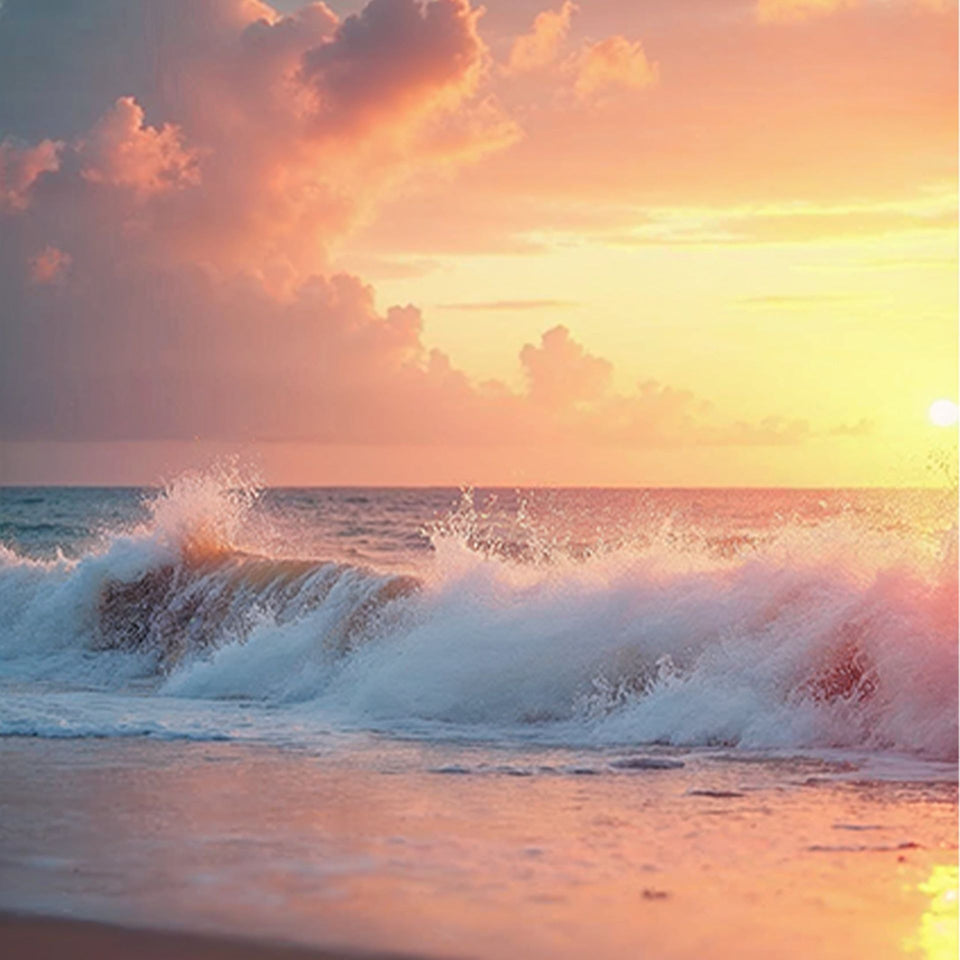 Akustikbild mit Motiv „Sonne-Strand und Wellen“