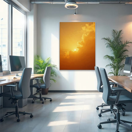 Tableau acoustique avec motif « Soleil et nuages »