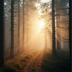 Akustikbild mit Motiv „Wald bei Sonnenaufgang“