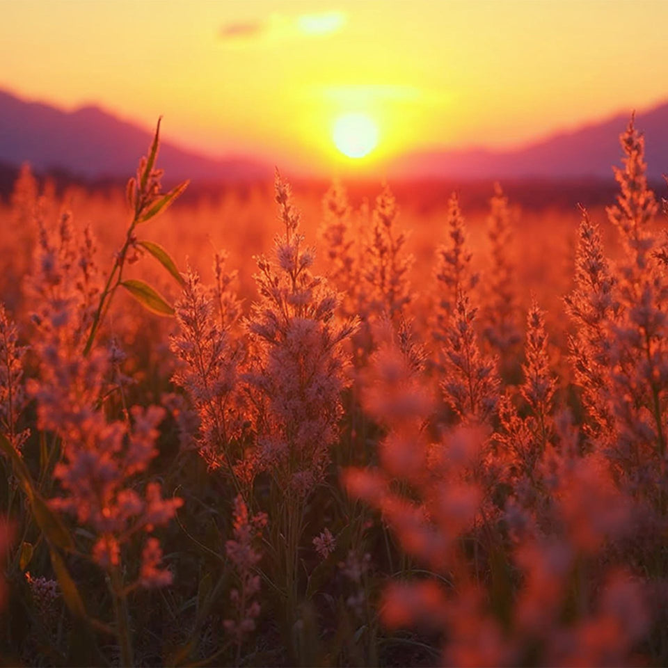 Akustikbild mit Motiv „Abendliche Wiese“