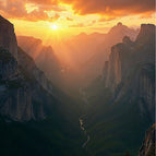 Akustikbild mit Motiv „Berglandschaft im Sonnenuntergang“