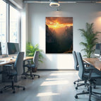 Akustikbild mit Motiv „Berglandschaft im Sonnenuntergang“