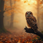 Akustikbild mit Motiv „Eule im Nebel“