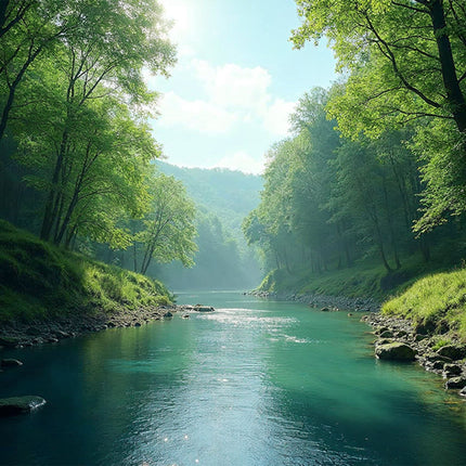Akustikbild mit Motiv „Grünes Flusstal“