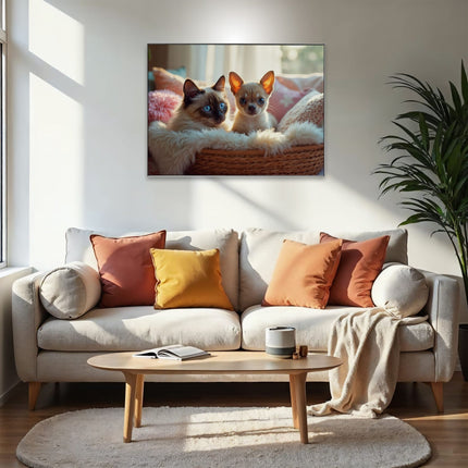 Akustikbild mit Motiv „Hund und Katze beste Freunde“