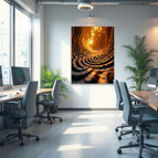 Tableau acoustique avec motif « Art de l'illusion optique »