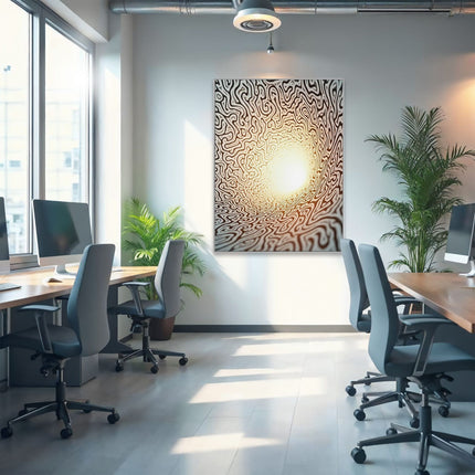 Panneau acoustique avec motif « Vagues en monochrome »