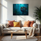 Akustikbild mit Motiv „Tiger in der Nacht“