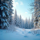 Akustikbild mit Motiv „Verschneite Wälder“