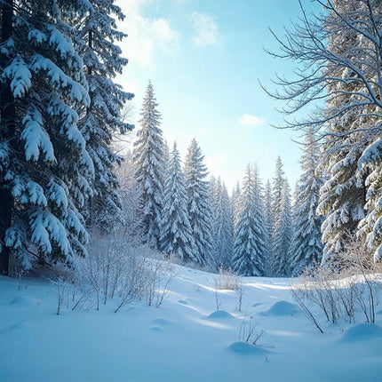 Akustikbild mit Motiv „Verschneite Wälder“