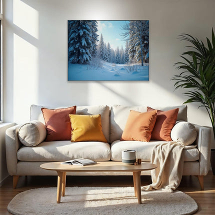Akustikbild mit Motiv „Verschneite Wälder“