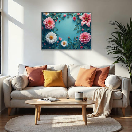 Tableau acoustique avec motif « Illustration florale vintage »