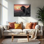 Tableau acoustique motif « Lion sur la colline »
