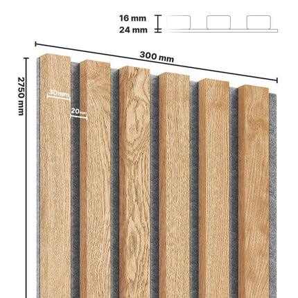 Panneau acoustique en placage de chêne