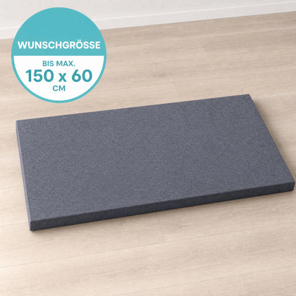 Wohnberger Schallabsorber im Wunschformat – graue Akustikplatte in Maßanfertigung bis 150 x 60 cm